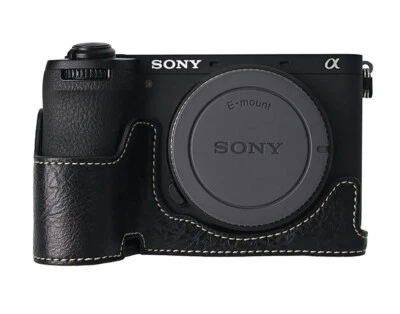 GADGETCOM Anti-Rutsch PU Leder Halbcase Schutzhülle für Sony Alpha 6700 A6700