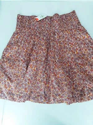 Gap Skirt Size M Petite Mini Floral Print Smocked Waist 100% COTTON 2 pock lined - Image 1 of 4