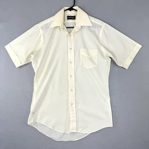Vintage Challenger Button Shirt Men's Medium Yellow Short Sleeve Lightweight - Picture 1 of 9
