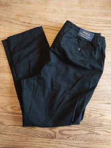 NWT Polo Ralph Lauren Black Stretch Classic Fit Pants Drawstring Mens XXL $115 - Picture 1 of 12