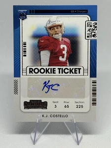 2021 KJ Costello Panini Contenders Rookie Ticket #190 Rookie Auto RC - Picture 1 of 8