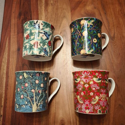 Juego de 4 tazas de té y café William Morris BirdsFloral China Foto 1 de 4