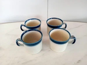 Wedgwood England '' Blue Pacific '' Oven to Table Tea/ Coffee Cups x 4 Vintage - Picture 1 of 7