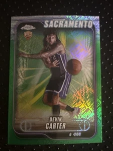 2024-25 Topps Cromo 134 RC Devin Carter Refractor Kings Verde - Imagen 1 de 3