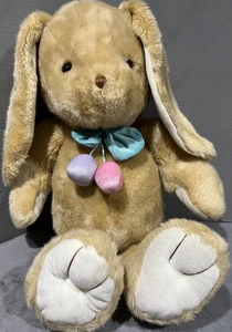 Vintage 1988 Chrisha verspielt Plüsch hellbraun Osterei Schleife Hase Häschen 24 Zoll Spielzeug Puppe - Bild 1 von 24