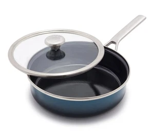 European Crafted Steel Core Enameled Cookware, 3QT Saute Pan Jumbo Cooker - Picture 1 of 10