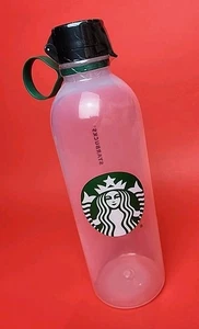 NUOVA bottiglia d'acqua Starbucks riutilizzabile in plastica trasparente con logo sirena 24 oz - Foto 1 di 2