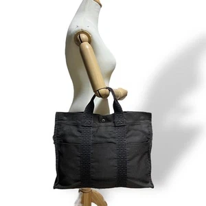 4580 HERMES A4 Handbag Canvas Black - Picture 1 of 13