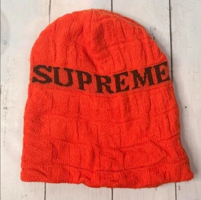 Gorro Supreme Jacquard FW14 Naranja Negro Logo Adulto Talla Única Usado en Excelente Condición Foto 1 de 4