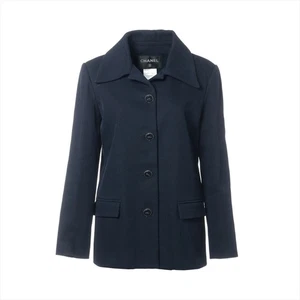 Chanel 15S Cotton Jacket 40 Ladies' Navy Blue P51553V38005 With hanger - Picture 1 of 12