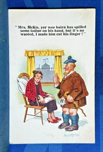 Donald McGill Comic Postkarte 1933 Scotsman Kilt Cut Finger Jod Nr 7548 - Bild 1 von 2