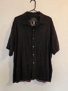 Tommy Bahama Silk Hawaiian Shirt Men's Short Sleeve Button Up Black Size XL - Picture 1 of 4