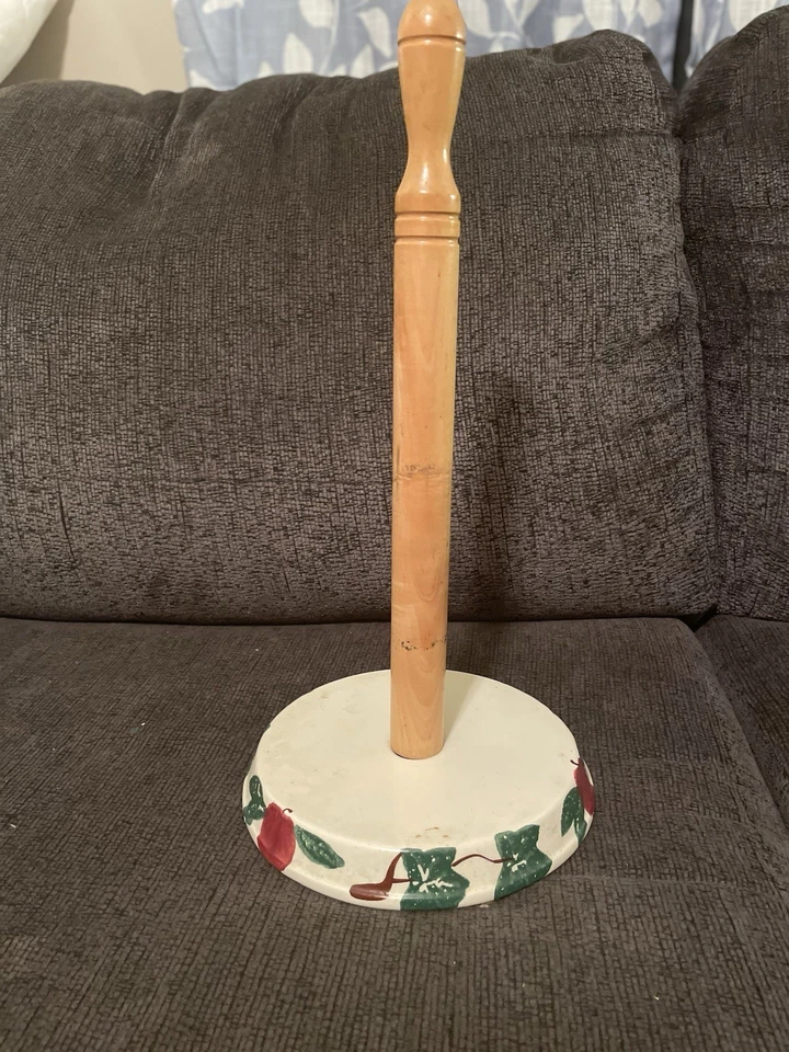 BASE CERÁMICA MADERA VINTAGE Toallero Papel ENCIMERA Casa Manzanas Granja Foto 1 de 1