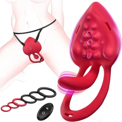 Pareja Juguetes Sexuales Usables Panty Vibrador Anillo de Pene Estimulador de Clítoris Foto 1 de 4