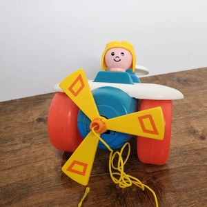 Fisher-Price Quaker Oats Airplane #171 Vintage 1980 Toy with Pilot – USA Made - Picture 1 of 11