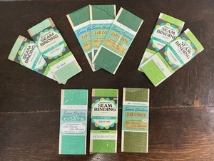 Lot of 10 NOS J&P Coats Vintage New Seam Binding Assorted Shades Of Green ๐๐ - Picture 1 of 6