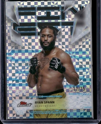 2025 Topps Finest UFC Ryan Spann Blue Checker Refractor /75 SSP MINT! - Image 1 of 2