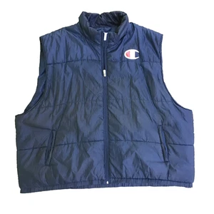 Champion Puffer Vest Men 5XL Blue Full Zip Sleeveless Pockets - Picture 1 of 11