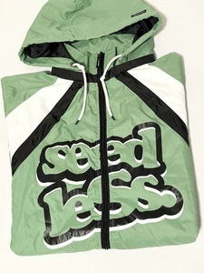 Giacca a vento vintage anni 90 senza semi giacca zip uomo grande verde streetwear - Foto 1 di 16