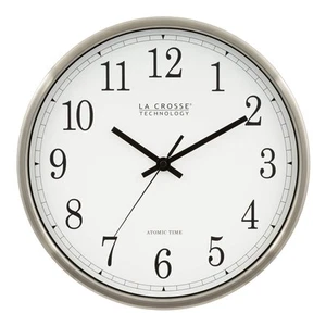 12 Inch Atomic Analog Wall Clock, Aluminum (WT-3126B) - Picture 1 of 7