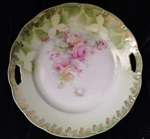 Vintage handbemalte Rosen Schrank Kuchenplatte, Deutschland, 10" - Bild 1 von 3