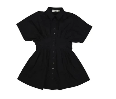 Exquise Mini Tobie Dress Womens Medium Petite Black Shirt Button Front 4218158 - Image 1 of 4