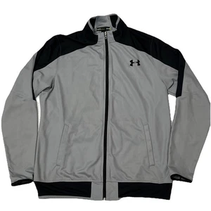 Under Armor Full Zip Jacket Men’s Large Gray Black Pockets Loose Fitted      P15 - Picture 1 of 11