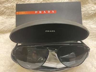 Brand New Prada Black Frame Sunglasses SPS 58U 63 12 1BO-5LO 135 3N 4-A - Image 1 of 3