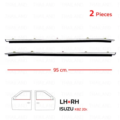 Fits Isuzu KBZ KB LUV 1980 - 88 Pair Outer Front Door Weatherstrip Window Belt - Image 1 of 4