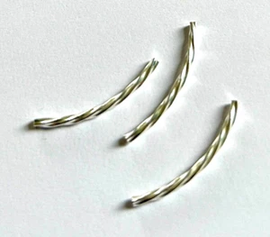 Pack of 3 Pieces Sterling Silver Curved Twisted Tube 2x30mm - Picture 1 of 3
