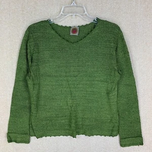 Millma Damenpullover M grün V-Ausschnitt Pullover handgestrickt in Bolivien - Bild 1 von 12