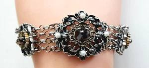 BARTEL & SOHN ° SILBER ARMBAND ° GRANAT / PERLEN ° 835 / ooo ° BS ° Trachten ° - Picture 1 of 17