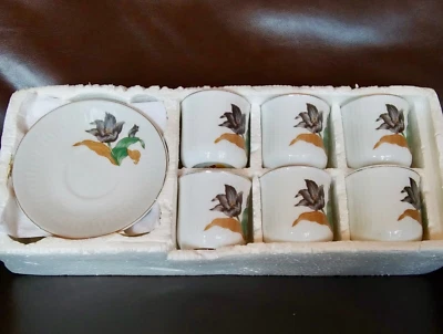 Juego de 6 tazas y platillos de espresso Sheng Xing de porcelana fina Demitasse Foto 1 de 4