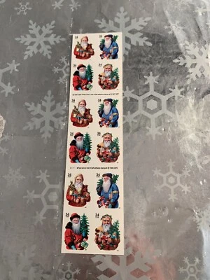 ❤️USPS #3537  HOLIDAY GREETINGS VINTAGE SANTA  20, 34c stamps 1990 - Image 1 of 2
