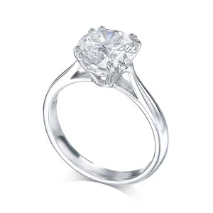 Anillo de compromiso de diamantes VS1 E redondo 4 quilates creado en laboratorio certificado IGI especial - Imagen 1 de 7