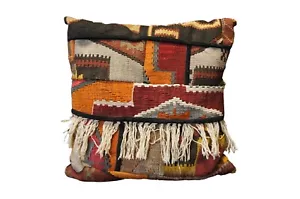 Eastern Accents Southwestern Patchwork Rug Kilim Tapestry Tassel Pillow 22" - Picture 1 of 12