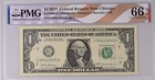 US 3004-G 2017 $1 Green (FW) Carranza Mnuchin Chicago PMG 66 EPQ (Flag Label)