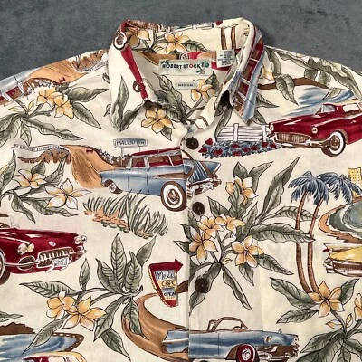 Camisa Hawaiana Coche Clásico Para Hombres Mediana Corvette Thunderbird Crucero por la Costa del Pacífico Foto 1 de 4