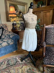 Chelsea & Violet French Cream Ivory Floral Raised Lace Skirt 2 Layer L 30” 20” - Picture 1 of 12