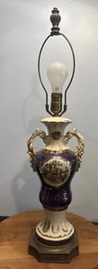 Vintage Royal China Porcelain Urn Style Victorian Lamp Hand Painted 22k Works! - Picture 1 of 9