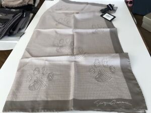 Giorgio Armani Foulard Scarf 100% silk, Grey, 88 X 88cm