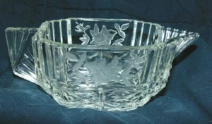 ART DECO KRISTALL SAHNEKÄNNCHEN 2,5" X 5,5" X 2,5" GESCHLIFFENES GLAS & GEÄTZT MIT ROSE DESIGN - Bild 1 von 10