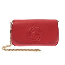 Auth GUCCI Soho 536224 Red Gold Leather - Shoulder Bag