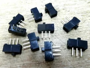 10 PCB mount miniature slide switch Jeil J81218 2.5mm lead spacing SPDT - Picture 1 of 3