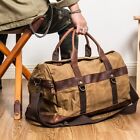 WaterProof Waxed Canvas Leather Men Travel Bag Hand Luggage Bag Large Tote