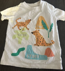 Mark And Spencer 12-18 Month Leopard Unisex White Top With Collar Poppers - Picture 1 of 4
