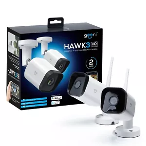 Geeni Hawk 3 1080p Wi-Fi Outdoor Cameras with Alexa Google Voice Control  2 Pack - Picture 1 of 12