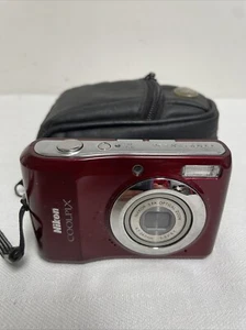 Nikon COOLPIX L20 10.0MP 3.6 Zoom Digital Camera Deep Red (Parts Or Repair) - Picture 1 of 14
