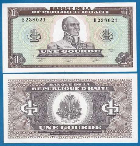 Haiti 1 Gourde 1989 P 253 UNC Cover