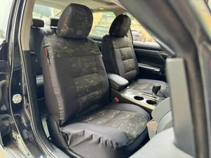 For GMC Sierra 1500 2007-on Car Front Seat Covers Dark Army Camo Canvas 2PCS - Picture 1 of 11